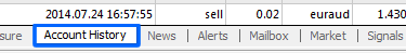 account history mt4 platform